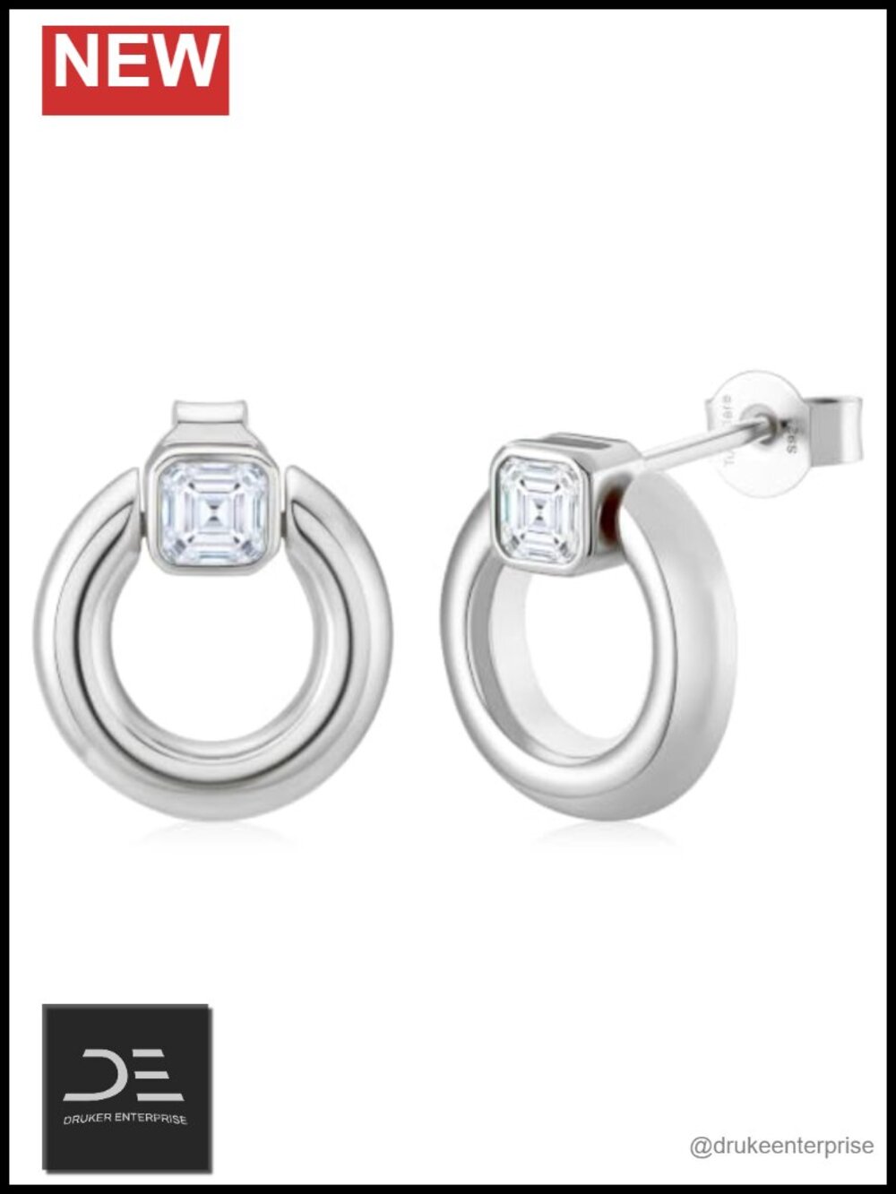 Sterling Silver Moissanite Drop Dangle Earrings Women 925
